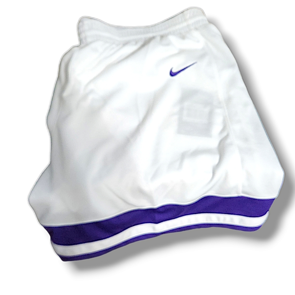 NIKE- Women's(3X) Dri-Fit White/Purple Basketball Shorts